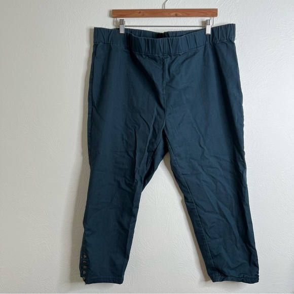 Soft Surroundings Blue Elastic Waist Metro Skinny Snap Ankle Pants Size 2X - Picture 1 of 14
